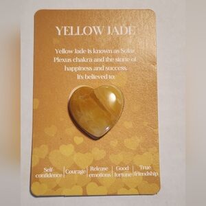 Yellow Jade Heart Stone